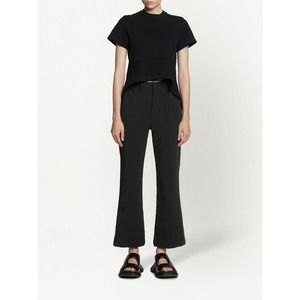 Proenza Schouler White Label Flared Cropped Black Trousers Size 2 NWT